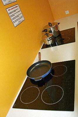 Arbotel - 016.jpg - Gästeküche mit Induktionsherd und Geschirrspüler